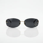 Louis Vuitton Women Crystal Oval Black Sunglasses