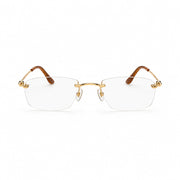 Cartier Rimless Unisex Rectangular Optical Glasses Gold Finish Temple