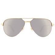 Cartier Santos De Men Pilot Brushed Gold Polarized Grey Gold Sunglasses