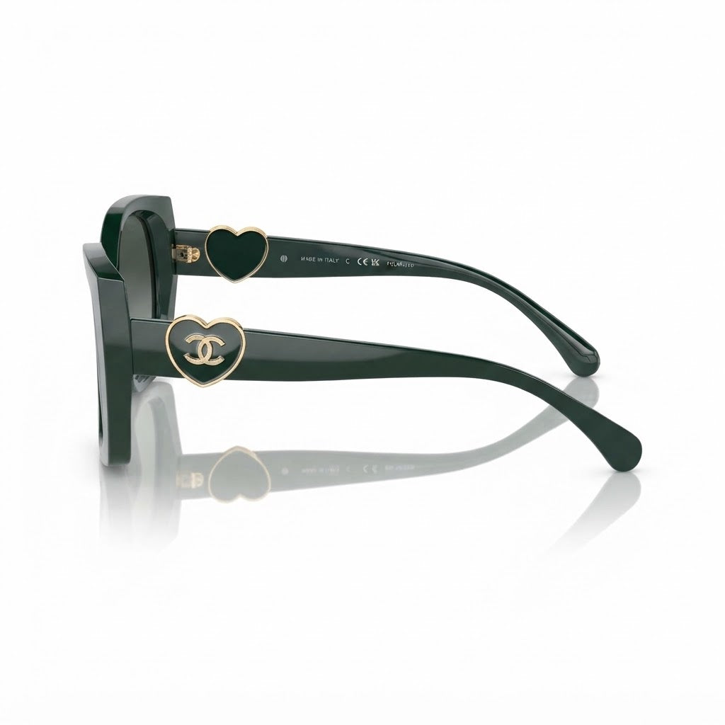 Chanel Women Square Green Sunglasses