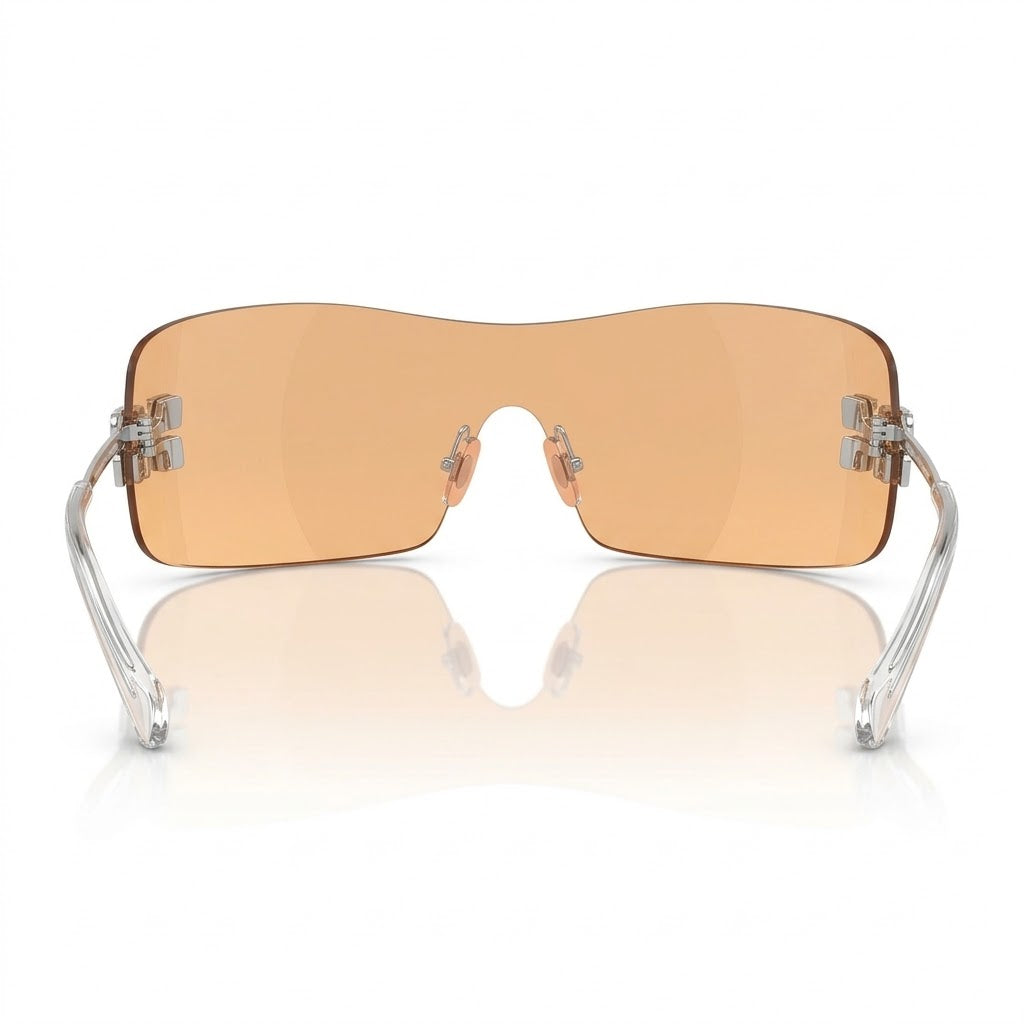 Miu Miu Aube Women Rimless Silver / Orange Silver Mirror Gradient Sunglasses