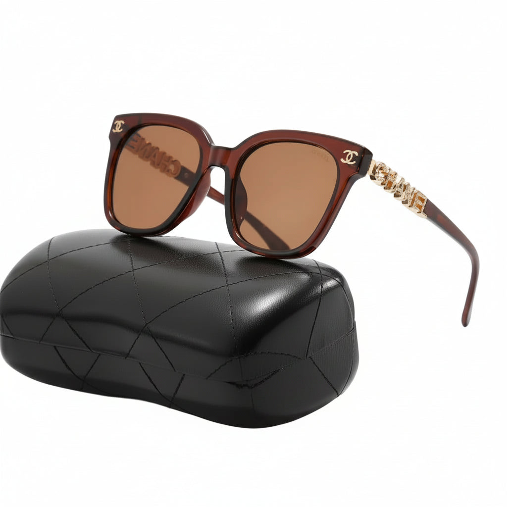 Chanel Women Classic Square  Brown Sunglasses
