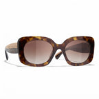 Chanel Women Square Brown  Sunglasses