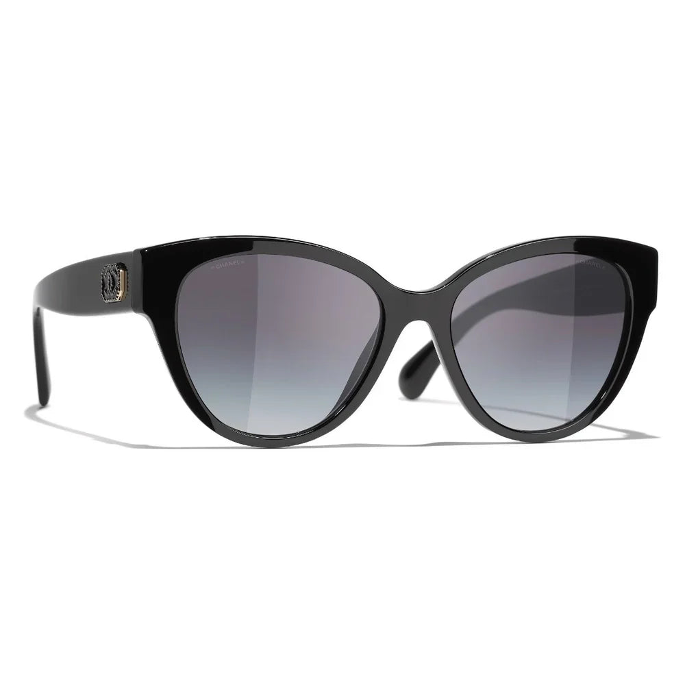 Chanel Women Butterfly Black Grey Gradient Sunglasses