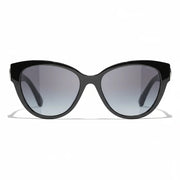 Chanel Women Butterfly Black Grey Gradient Sunglasses