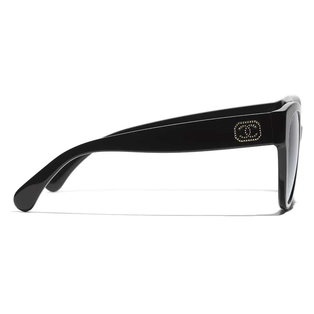 Chanel Women Butterfly Black Grey Gradient Sunglasses