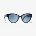 Chanel Women Butterfly Dark Blue Gradient Sunglasses