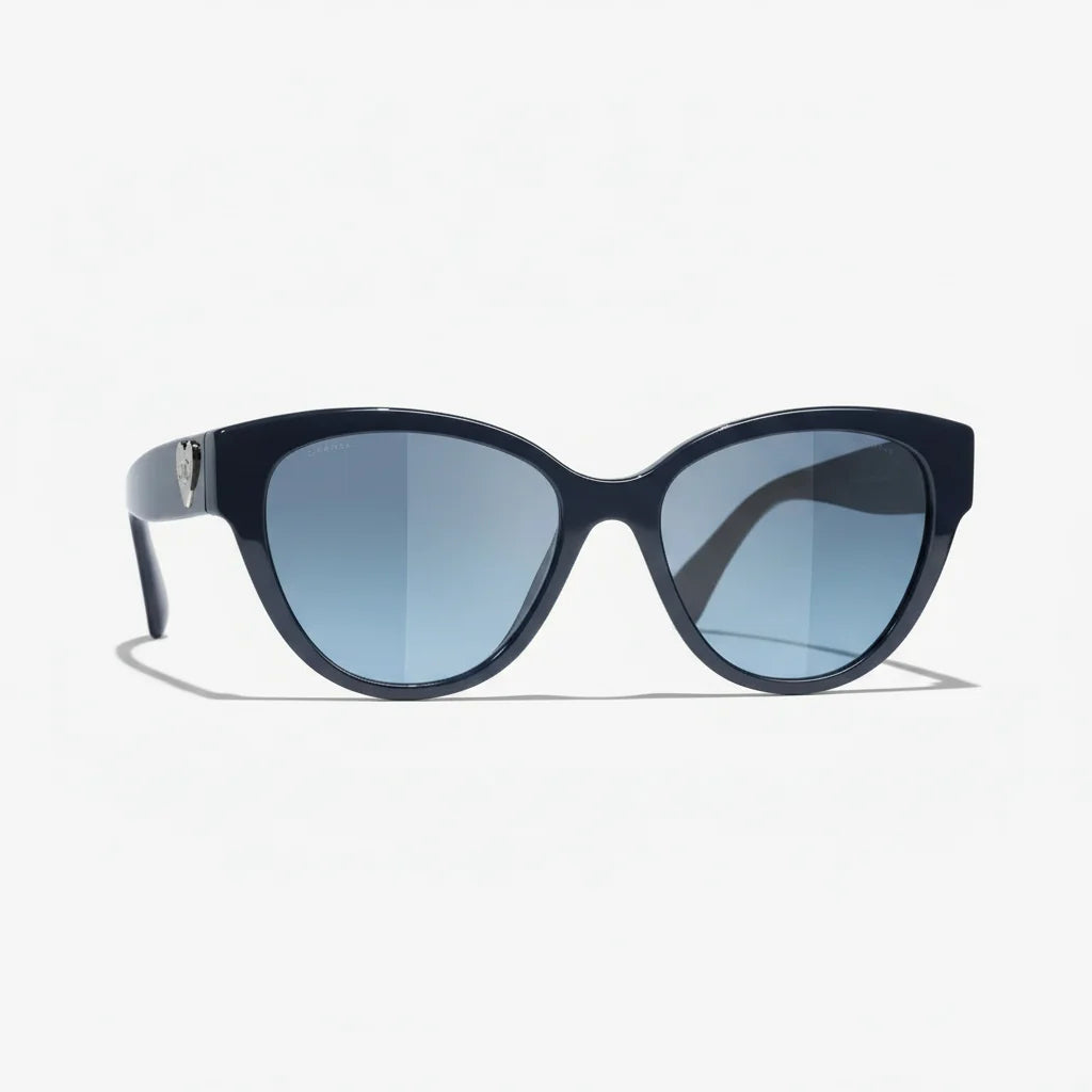 Chanel Women Butterfly Dark Blue Gradient Sunglasses