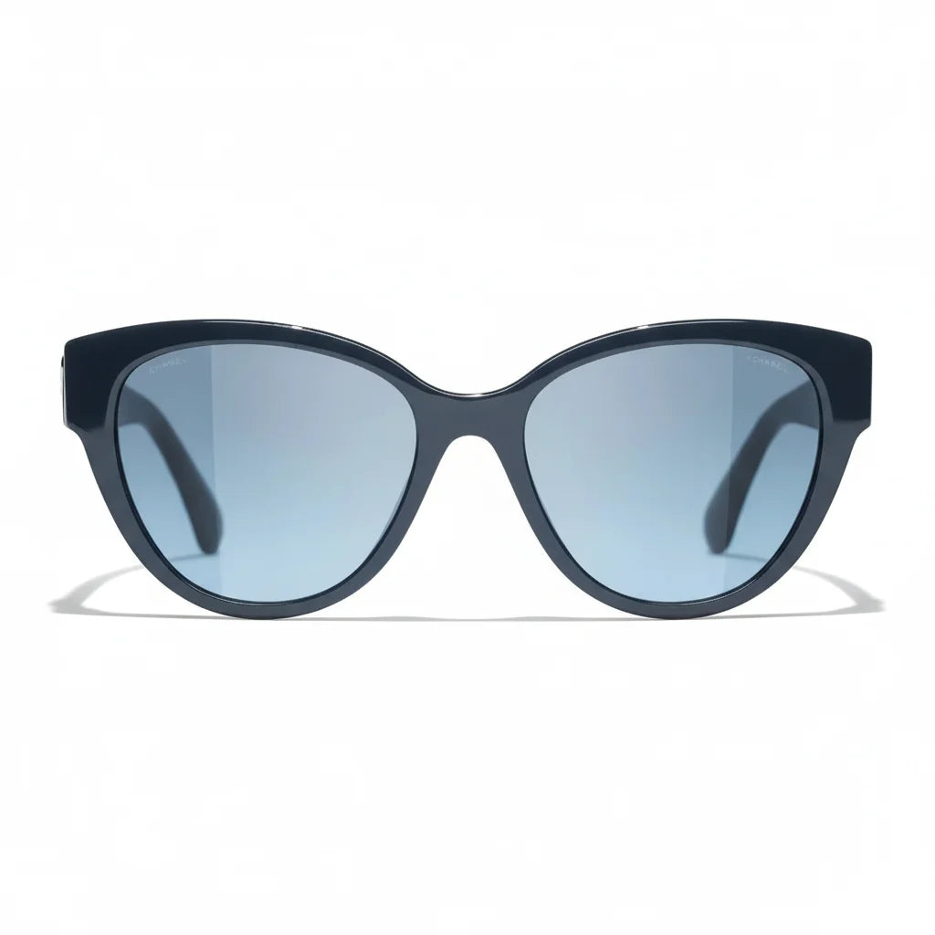 Title: Chanel Women Butterfly Dark Blue Gradient Sunglasses