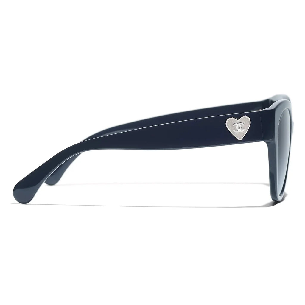 Chanel Women Butterfly Dark Blue Gradient Sunglasses