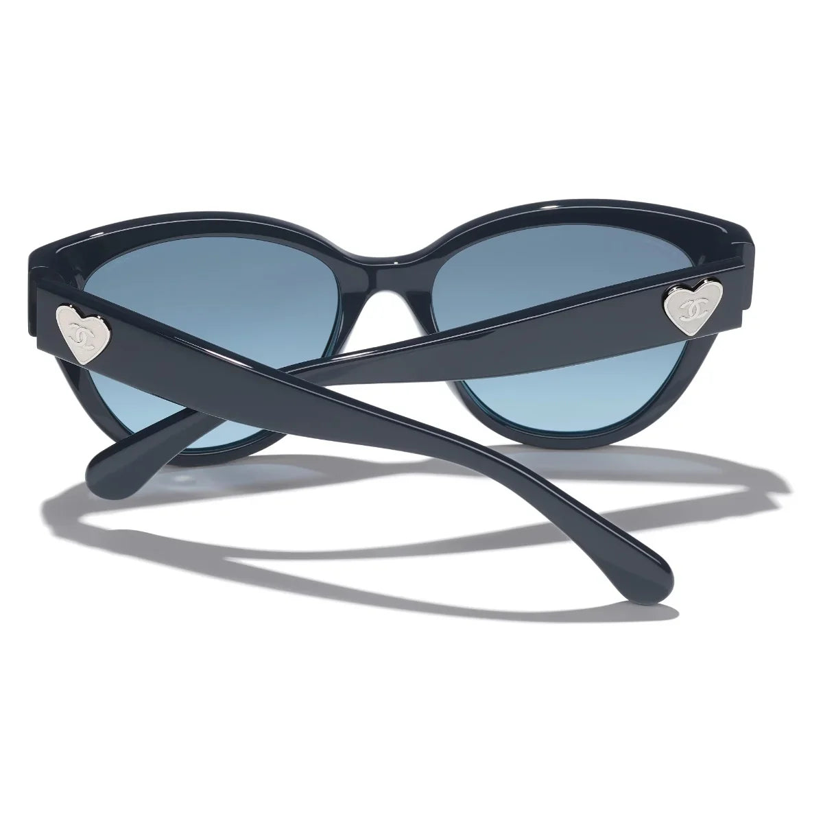 Chanel Women Butterfly Dark Blue Gradient Sunglasses