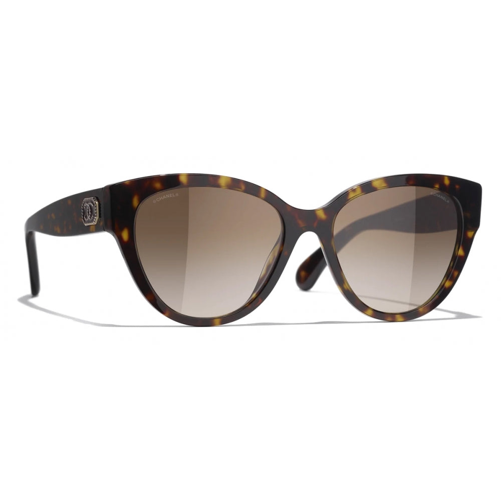 Chanel Women Butterfly Tortoise Brown Gradient Sunglasses