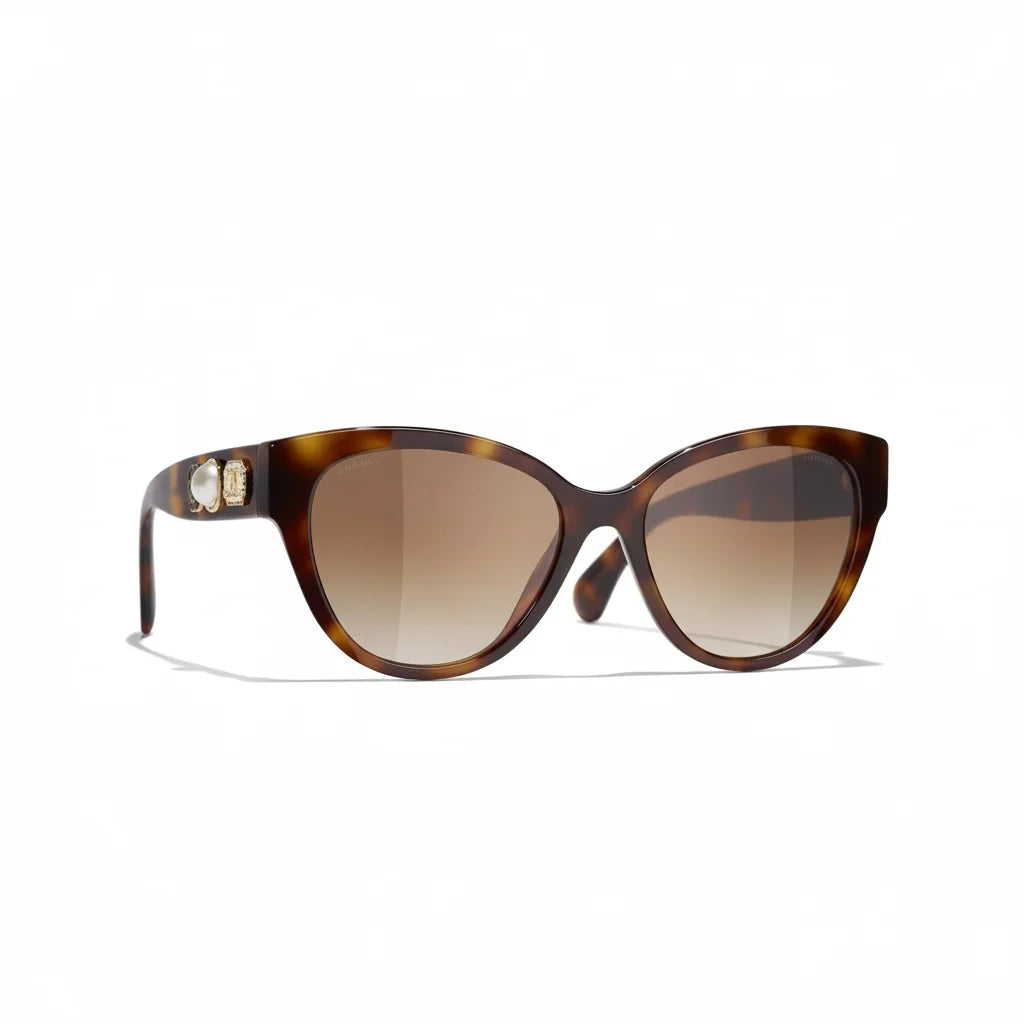 Chanel Women Butterfly Tortoise Brown Gradient Sunglasses