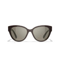 Chanel Women Butterfly Dark Burgundy Grey Gradient Sunglasses