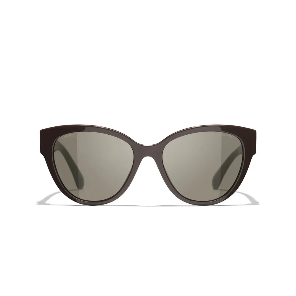 Chanel Women Butterfly Dark Burgundy Grey Gradient Sunglasses