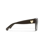 Chanel Women Butterfly Dark Burgundy Grey Gradient Sunglasses