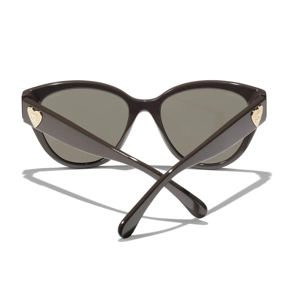 Chanel Women Butterfly Dark Burgundy Grey Gradient Sunglasses