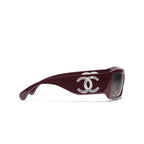 CHANEL Women Rectangle Brown Sunglasses