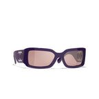 Chanel Women Rectangle Purple Sunglasses