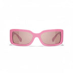 Chanel Women Rectangle Pink Sunglasses