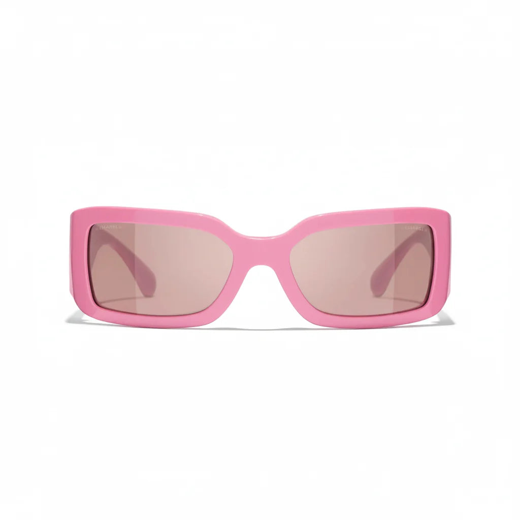 Chanel Women Rectangle Pink Sunglasses