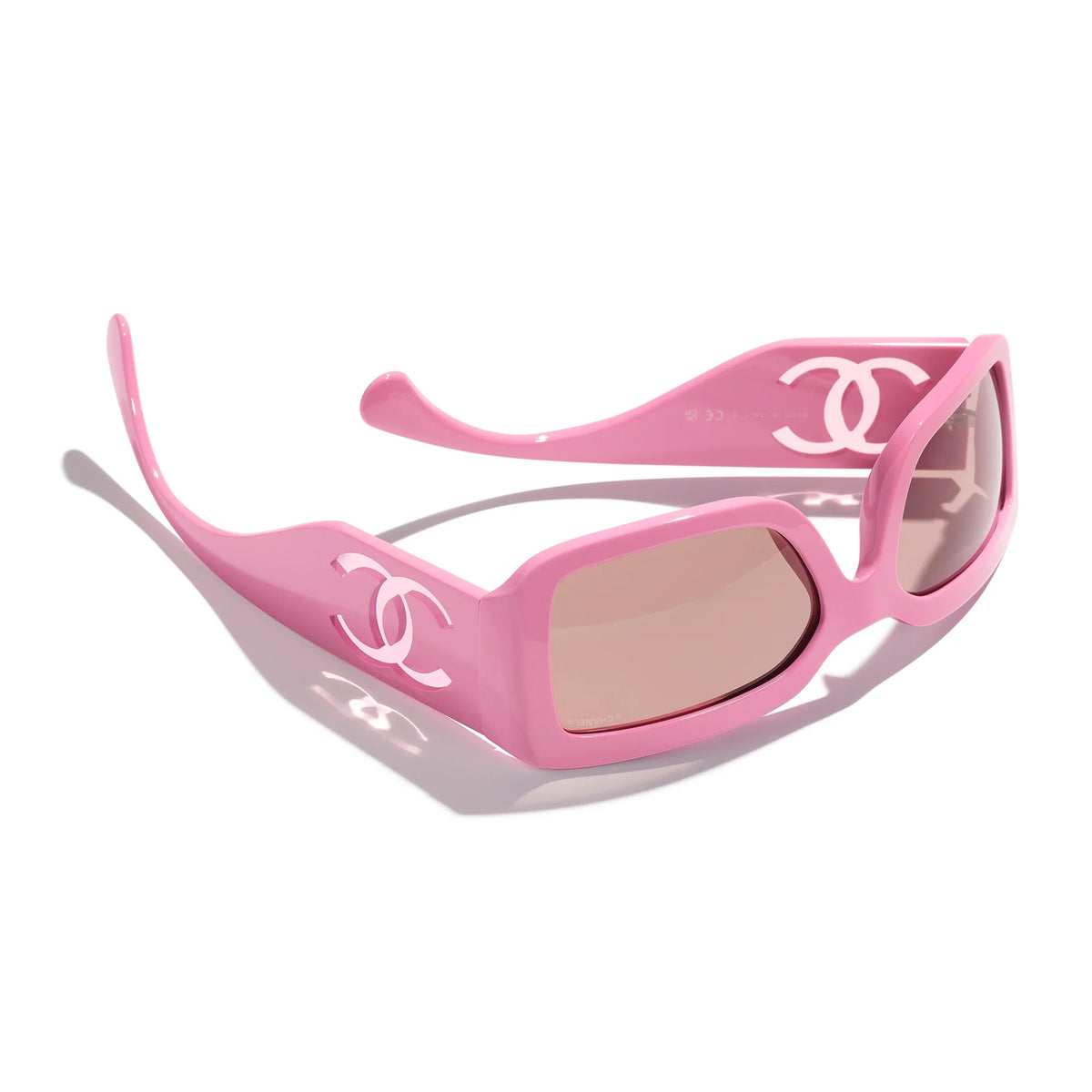 Chanel Women Rectangle Pink Sunglasses