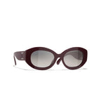 Chanel Women Oval Brown Sunglasses