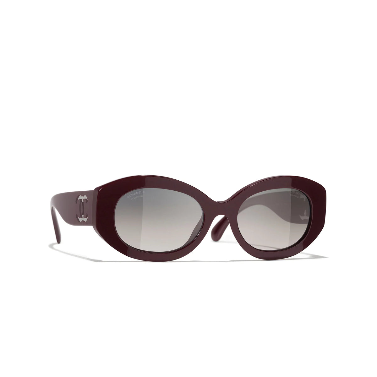 Chanel Women Oval Brown Sunglasses
