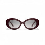 Chanel Women Oval Brown Sunglasses