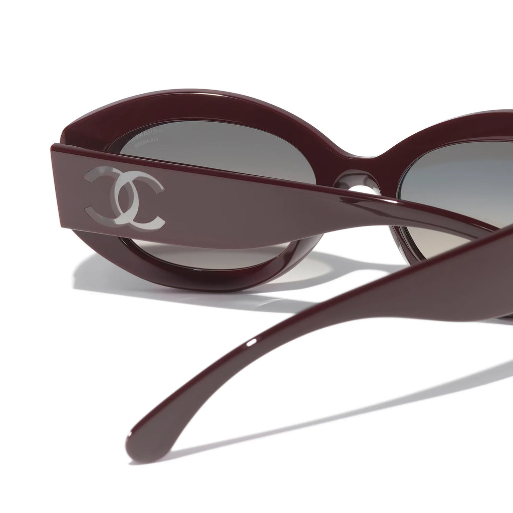 Chanel Women Oval Brown Sunglasses