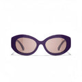 Chanel Women Oval Purple Sunglasses