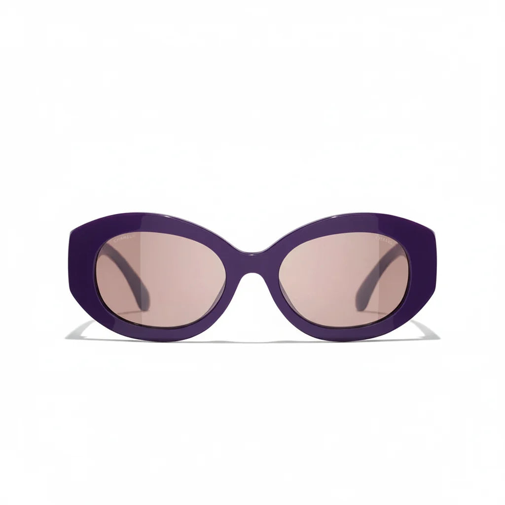 Chanel Women Oval Purple Sunglasses