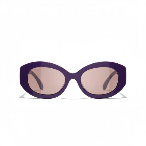Chanel Women Oval Purple Sunglasses