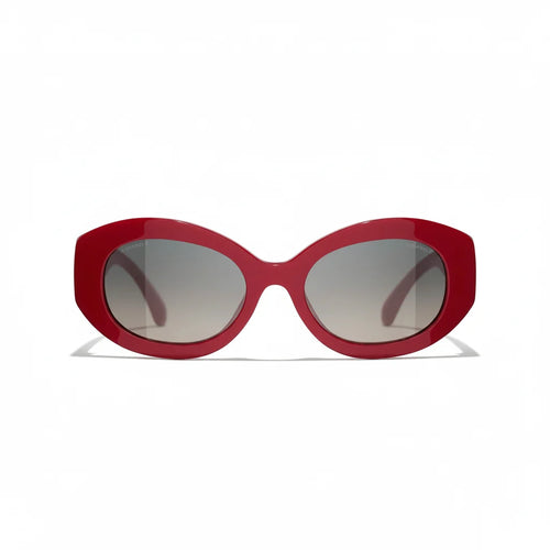 Chanel Women Oval Red Sunglasses