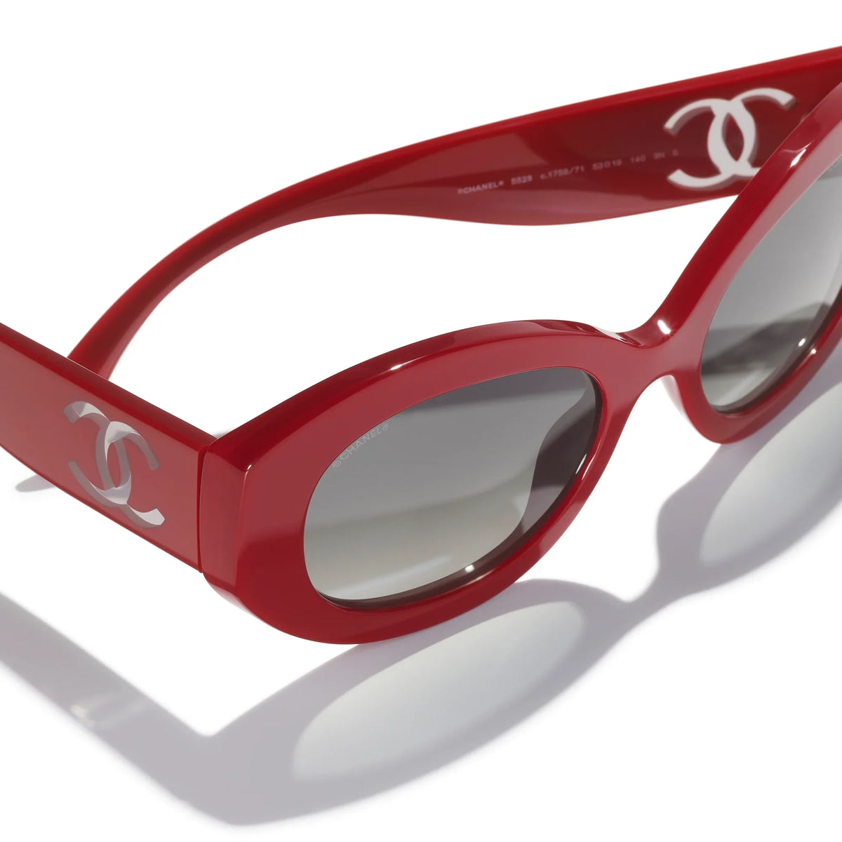 Chanel Women Oval Red Sunglasses
