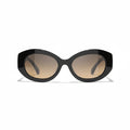 Chanel Women Oval Black Sunglasses