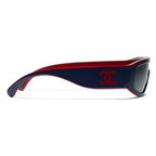 Chanel Women Cat Eye Blue Red Frame Sunglasses
