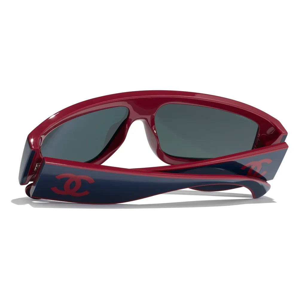 Chanel Women Cat Eye Blue Red Frame Sunglasses