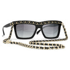 Chanel Women Rectangular Black Sunglasses