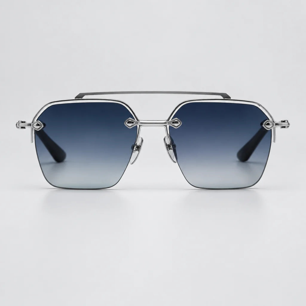Chrome Hearts Bidi Esem 3091 Silver Frame / Grey Gradient Sunglasses