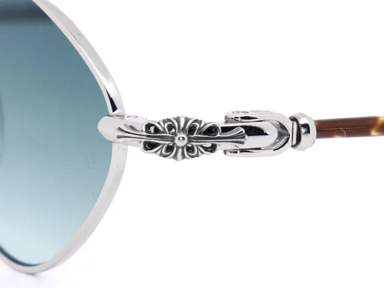 Chrome Hearts Diamond Dog 2153 Unisex Silver & Tortoiseshell Diamond Sunglasses