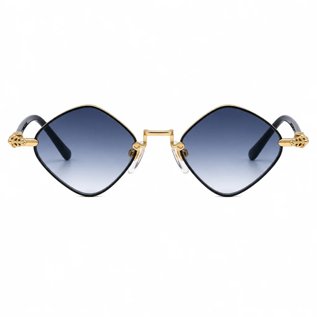 Chrome Hearts Diamond Dog 2155 Unisex Gold & Black Diamond Sunglasses