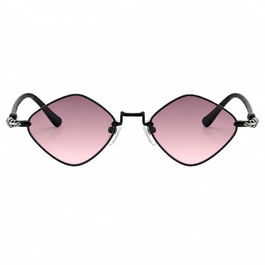 Chrome Hearts Diamond Dog 2158 Unisex Black & Burgundy Diamond Sunglasses