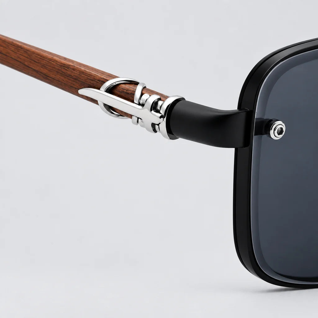 Chrome Hearts GHO 1403 Unisex Black & Grey Monochromatic Square Sunglasses