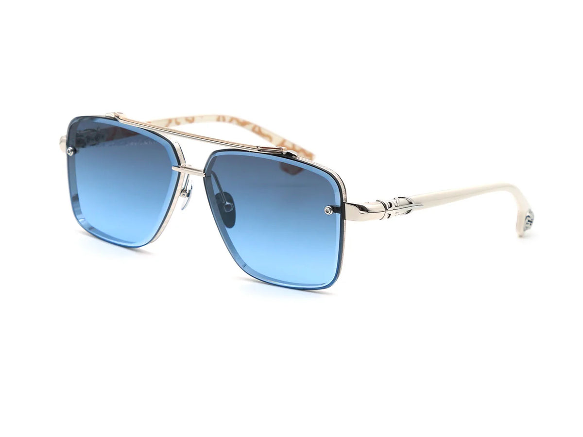 Chrome Hearts GHO 1401 Unisex Silver & Light Blue Gradient Square Sunglasses