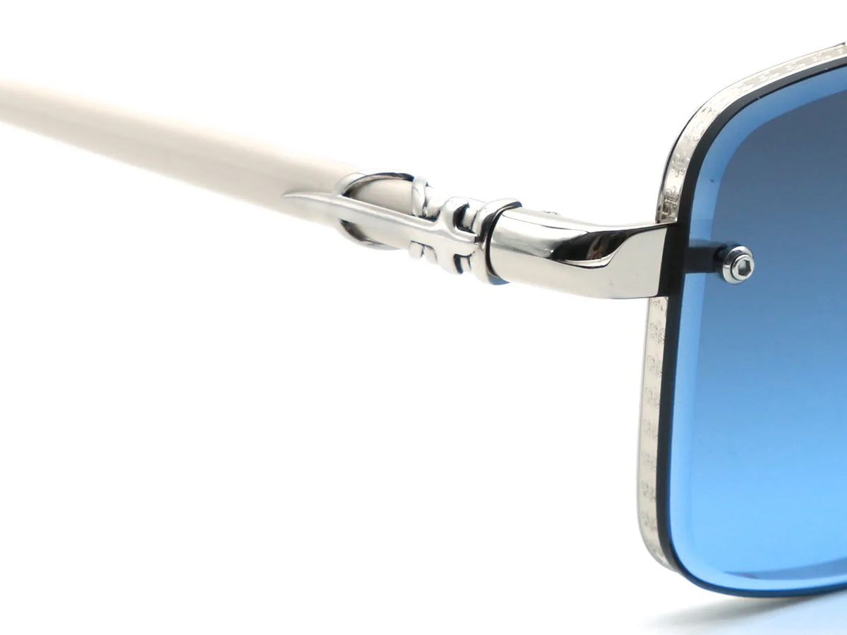 Chrome Hearts GHO 1401 Unisex Silver & Light Blue Gradient Square Sunglasses