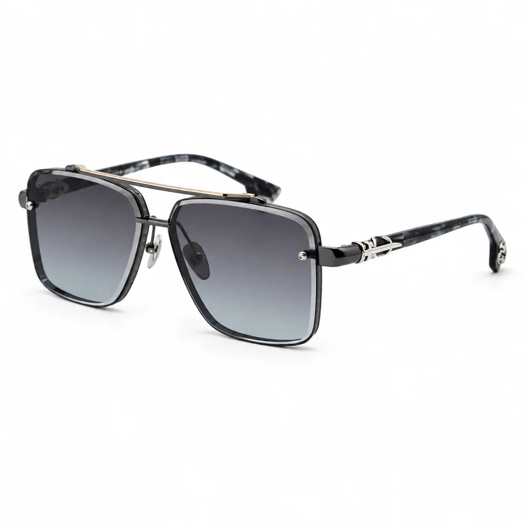 Chrome Hearts GHO 1400 Unisex Black & Grey Gradient Square Sunglasses