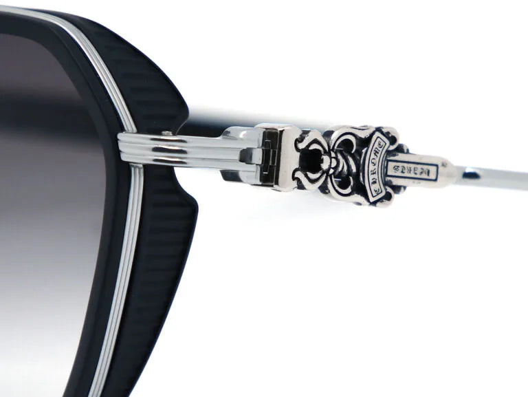 Chrome Hearts Hotation 2632 Unisex Matte Black & Silver Gothic Geometric Sunglasses