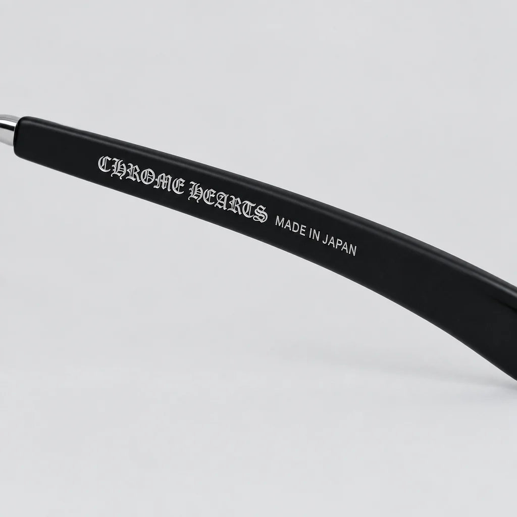 Chrome Hearts Hotation 2632 Unisex Matte Black & Silver Gothic Geometric Sunglasses