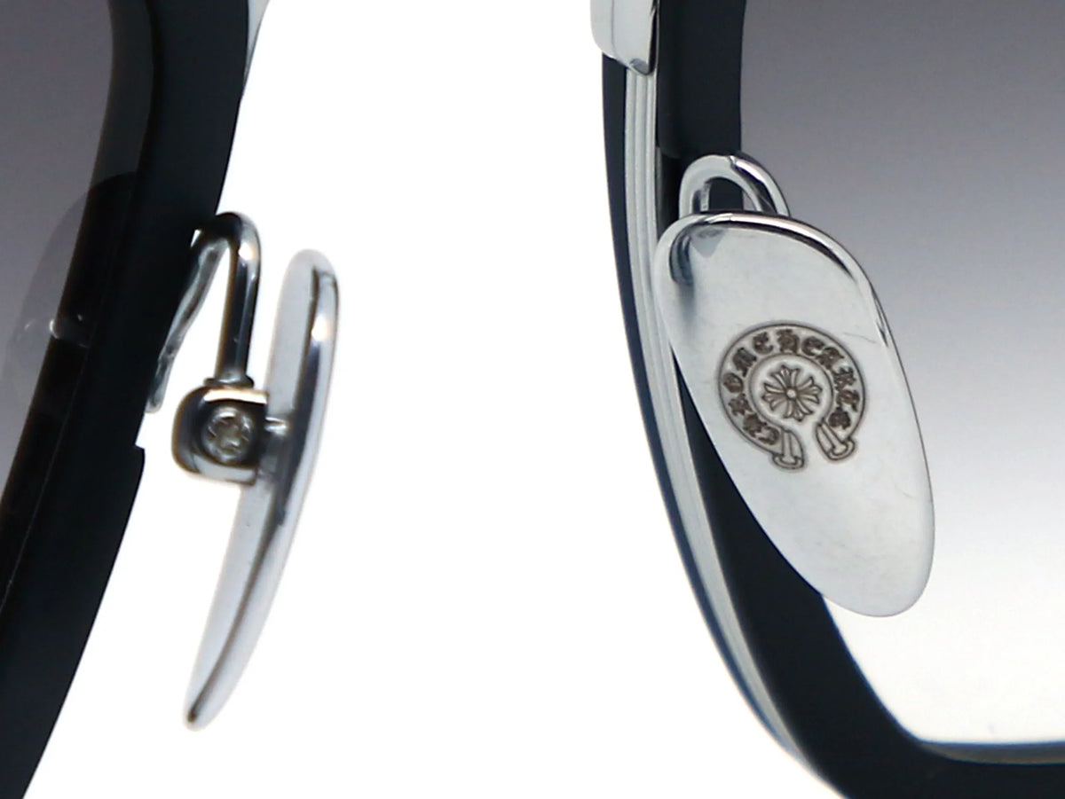 Chrome Hearts Hotation 2632 Unisex Matte Black & Silver Gothic Geometric Sunglasses